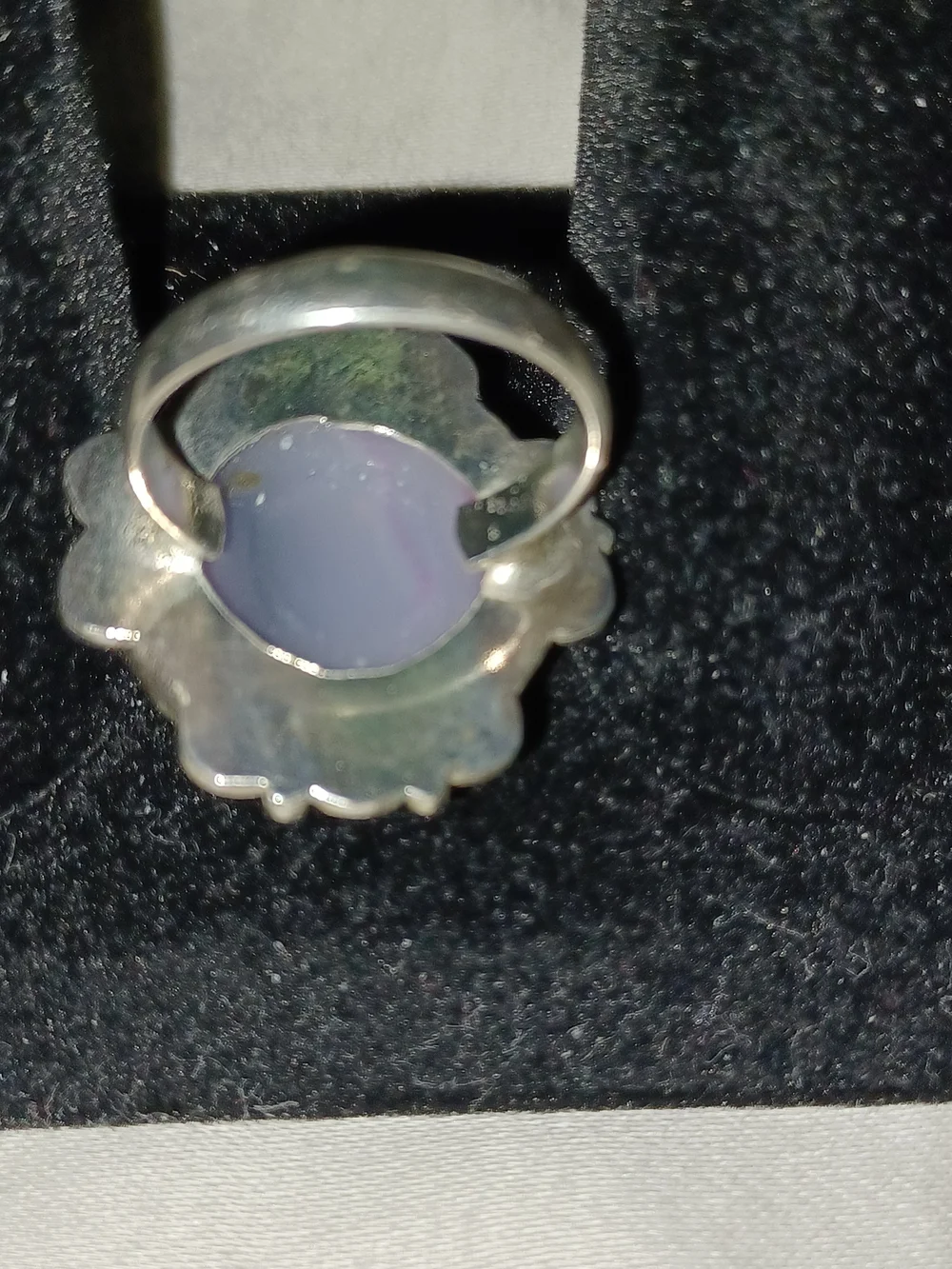 Handcrafted Double Stone Silver Ring - Lavender and Deep Pink Approx Size 5